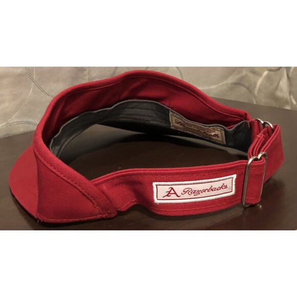 Arkansas Razorbacks Golf Visor Houndstooth Adjustable Back Red A Logo - Picture 6 of 8